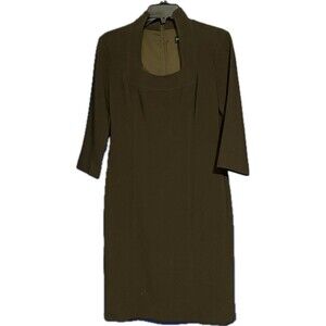 Donna Degnan Womens Brown Ploy Blend Executive Dress Size 4
